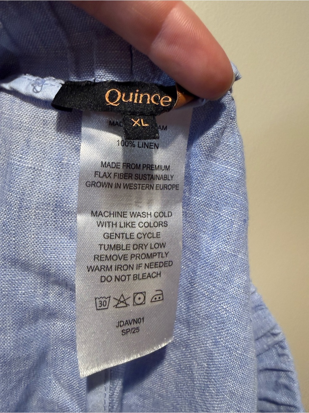 Quince 100% European Linen pull on Pants in French Blue - Picture 7 of 10